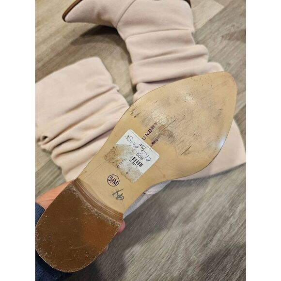 Chinese Laundry Suede Slouchy Western Boots size 5.5 blush cream colored - Picture 6 of 9